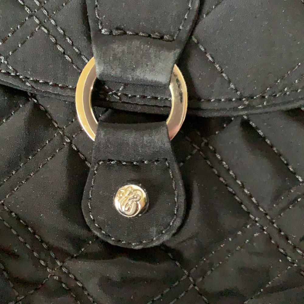 Vera Bradley Black Quilted Shoulder Tote | Zebra Interior | EUC | Retired - Picture 12 of 12